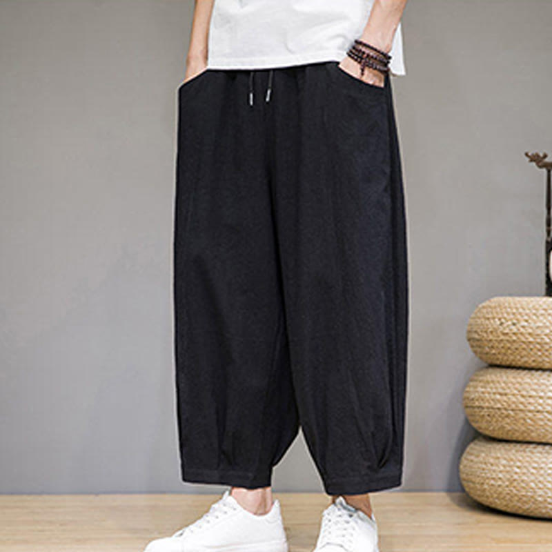 Breathable Cotton Cropped Meditation Harem Pants