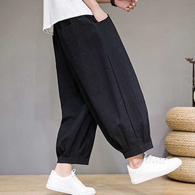 Breathable Cotton Cropped Meditation Harem Pants