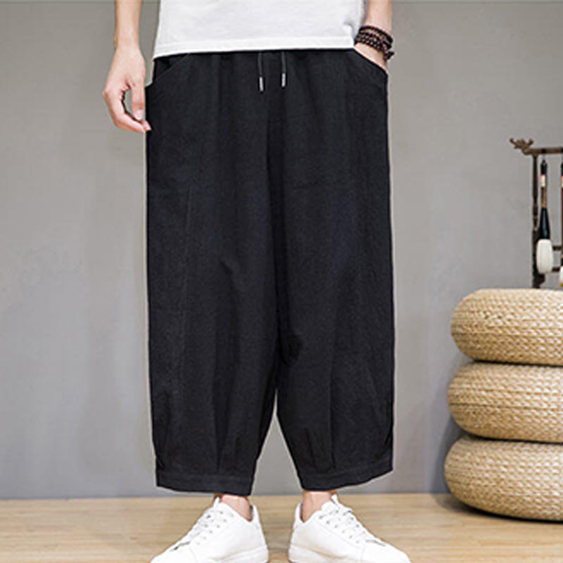 Breathable Cotton Cropped Meditation Harem Pants