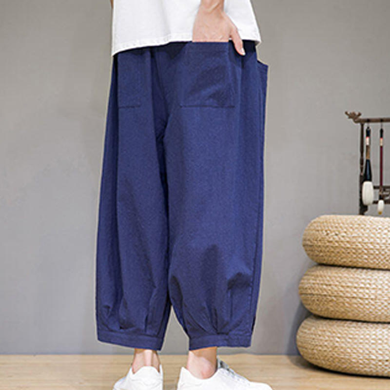 Breathable Cotton Cropped Meditation Harem Pants