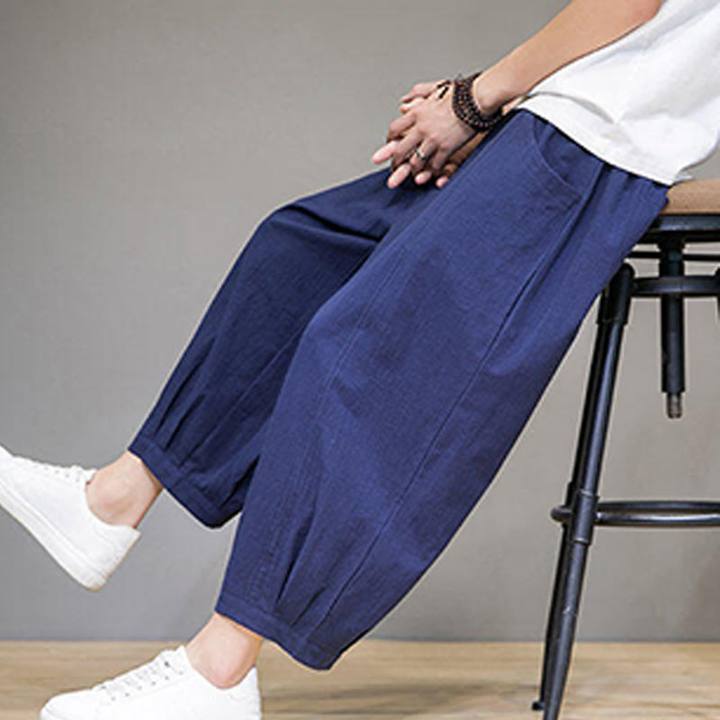 Breathable Cotton Cropped Meditation Harem Pants