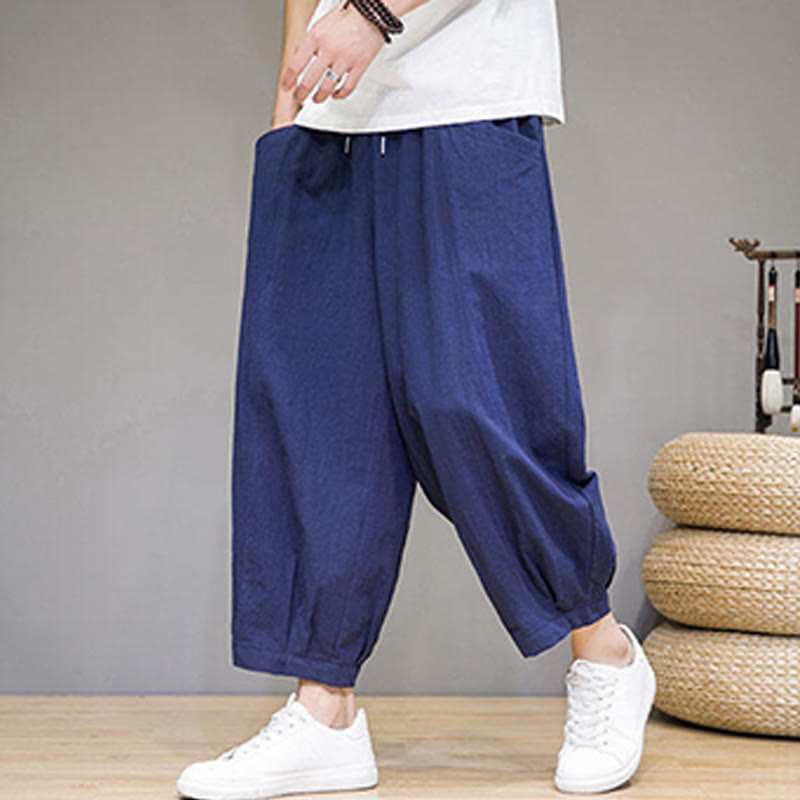 Breathable Cotton Cropped Meditation Harem Pants