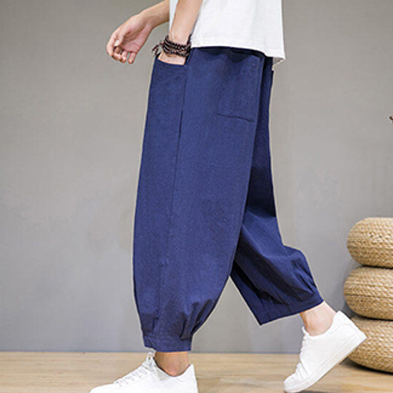 Breathable Cotton Cropped Meditation Harem Pants