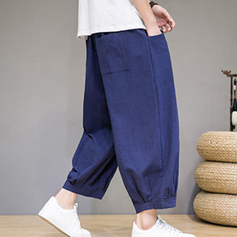 Breathable Cotton Cropped Meditation Harem Pants