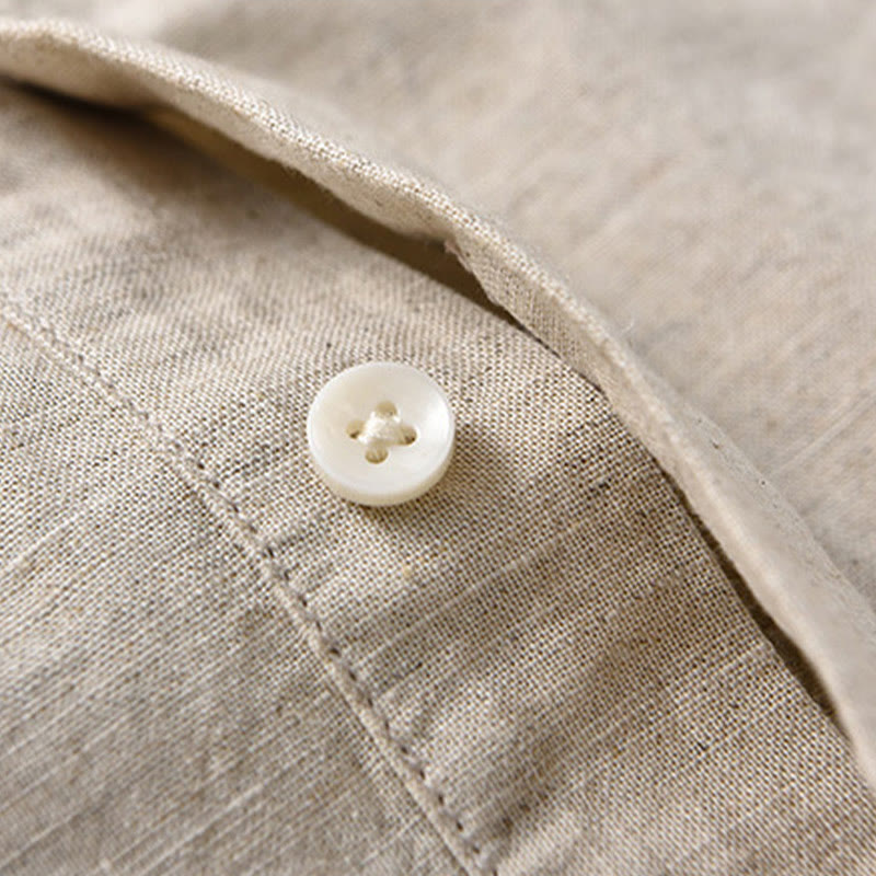 Breathable Cotton Linen Stand Collar Mindful Meditation Shirt