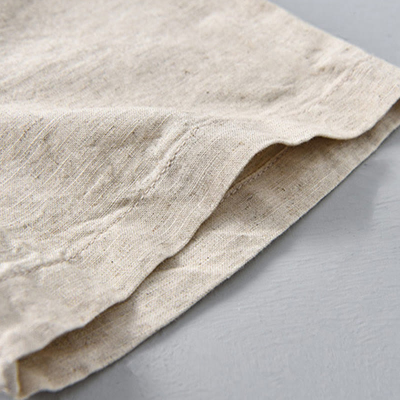 Breathable Cotton Linen Stand Collar Mindful Meditation Shirt