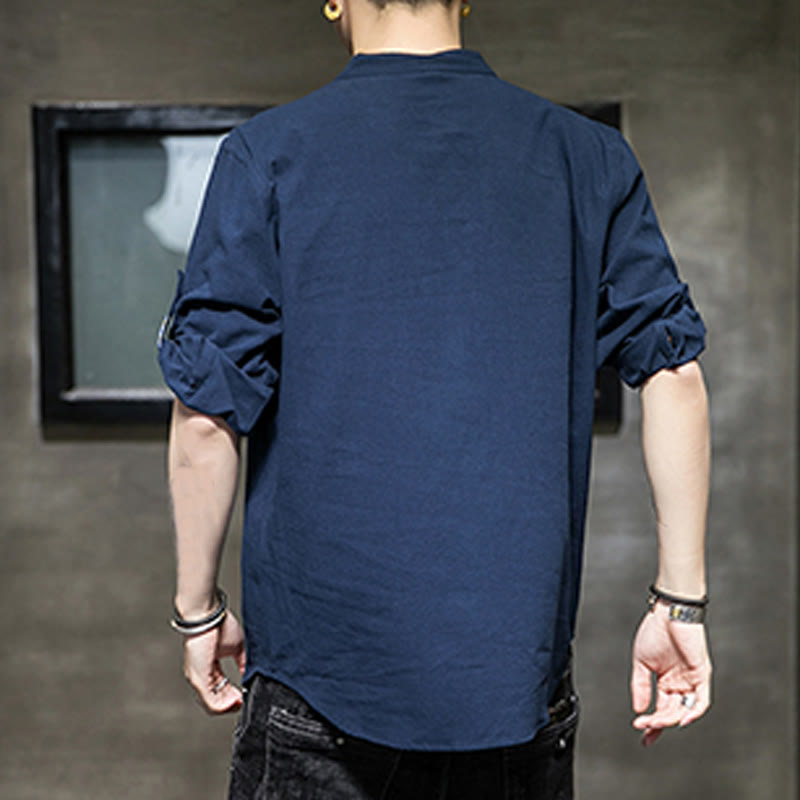 Breathable Linen Stand-Collar Mindful Movement Shirt