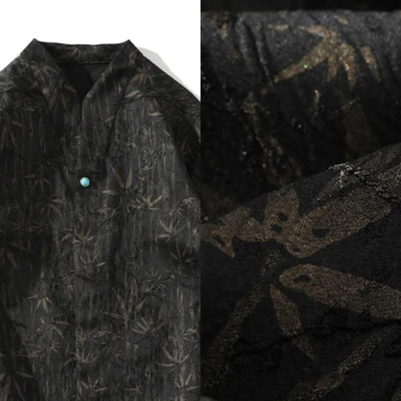 Linen Stand Collar Half Sleeve Mindful Meditation Shirt