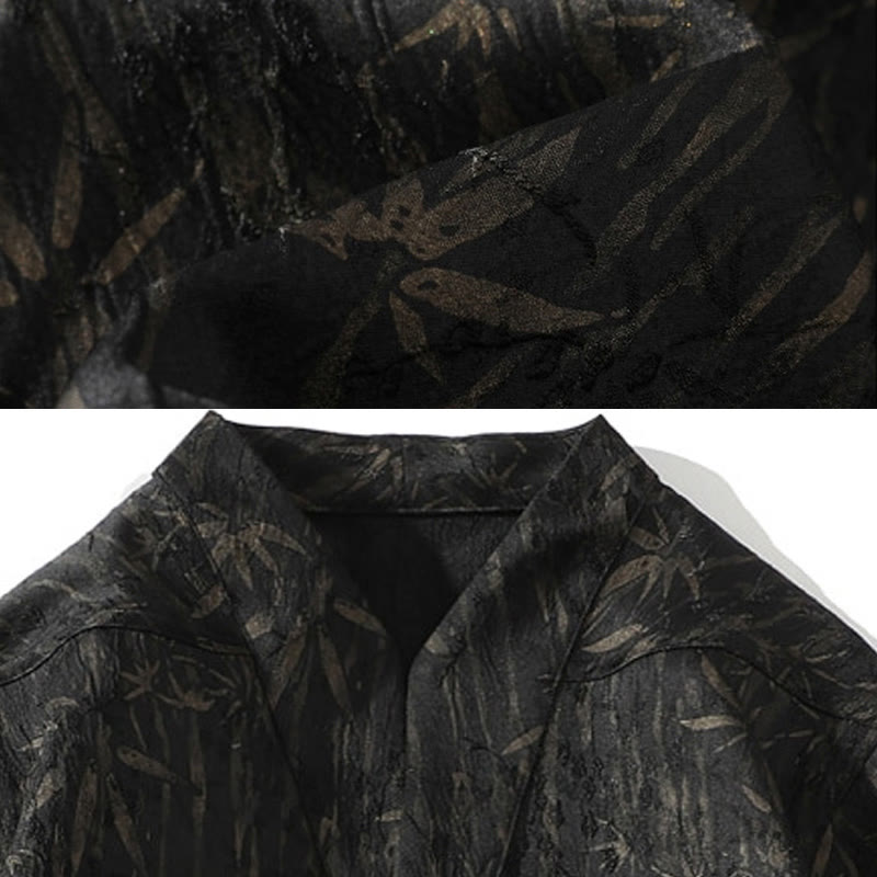 Linen Stand Collar Half Sleeve Mindful Meditation Shirt