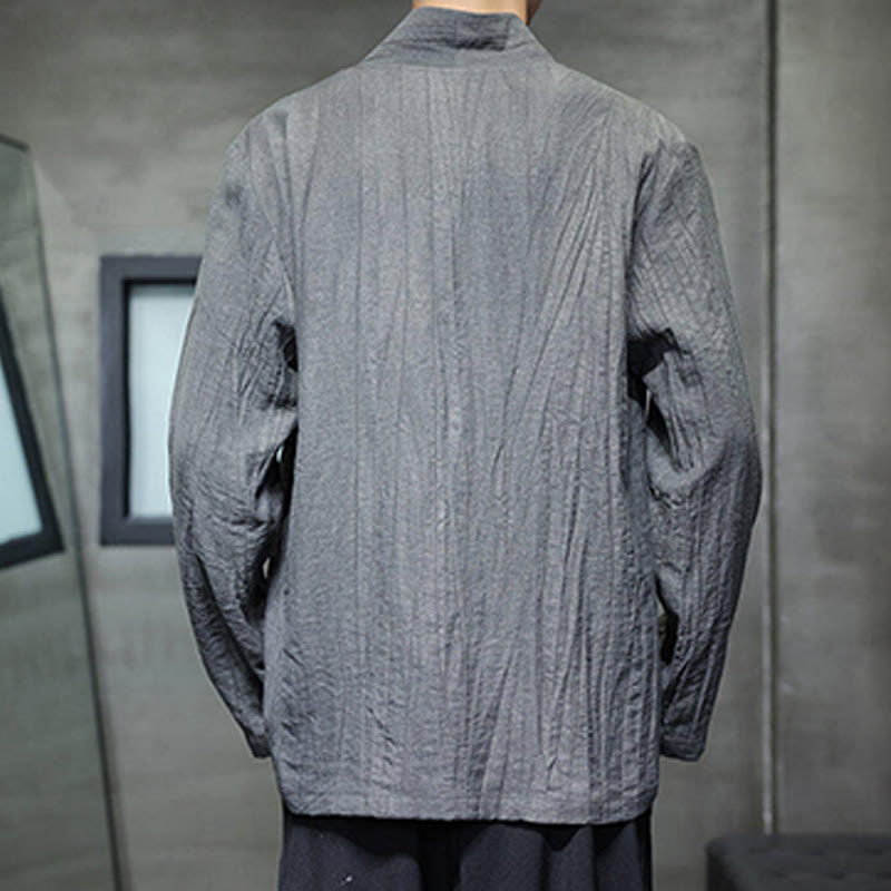 Tactile Linen V-Neck Mindful Movement Men's Shirt