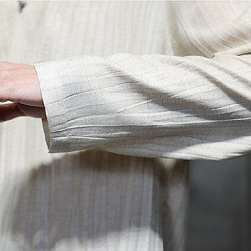 Tactile Linen V-Neck Mindful Movement Men's Shirt