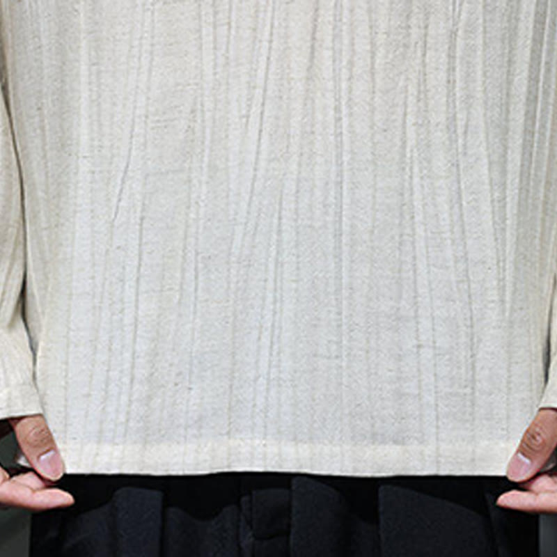 Tactile Linen V-Neck Mindful Movement Men's Shirt