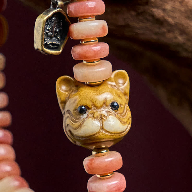 Handcrafted Tibetan Camel Bone and Copper Purple Blood Bead Bracelet