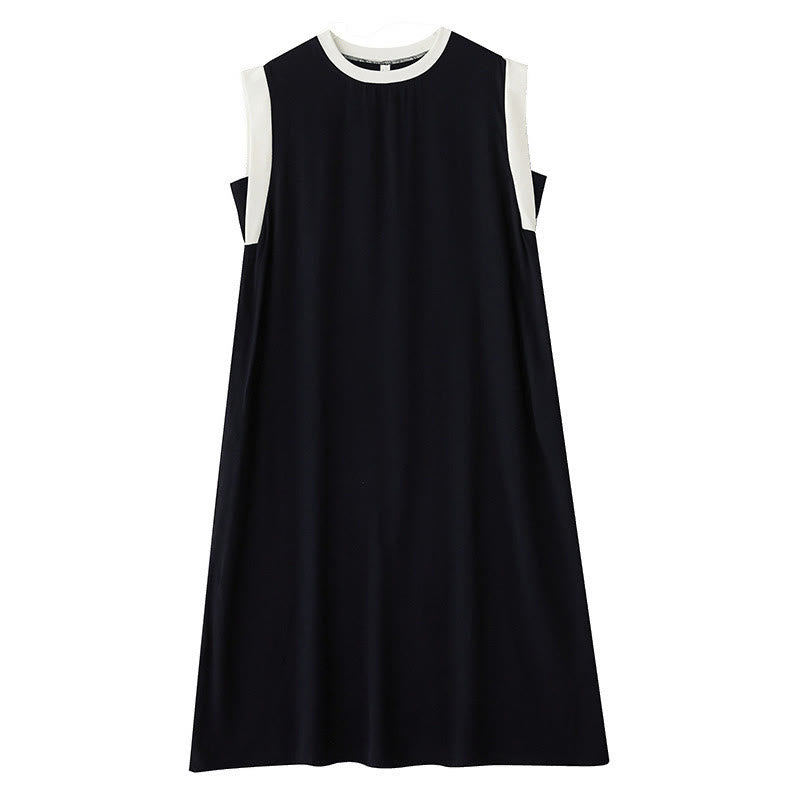 Minimalist Cotton Sleeveless Slit Meditation Midi Dress