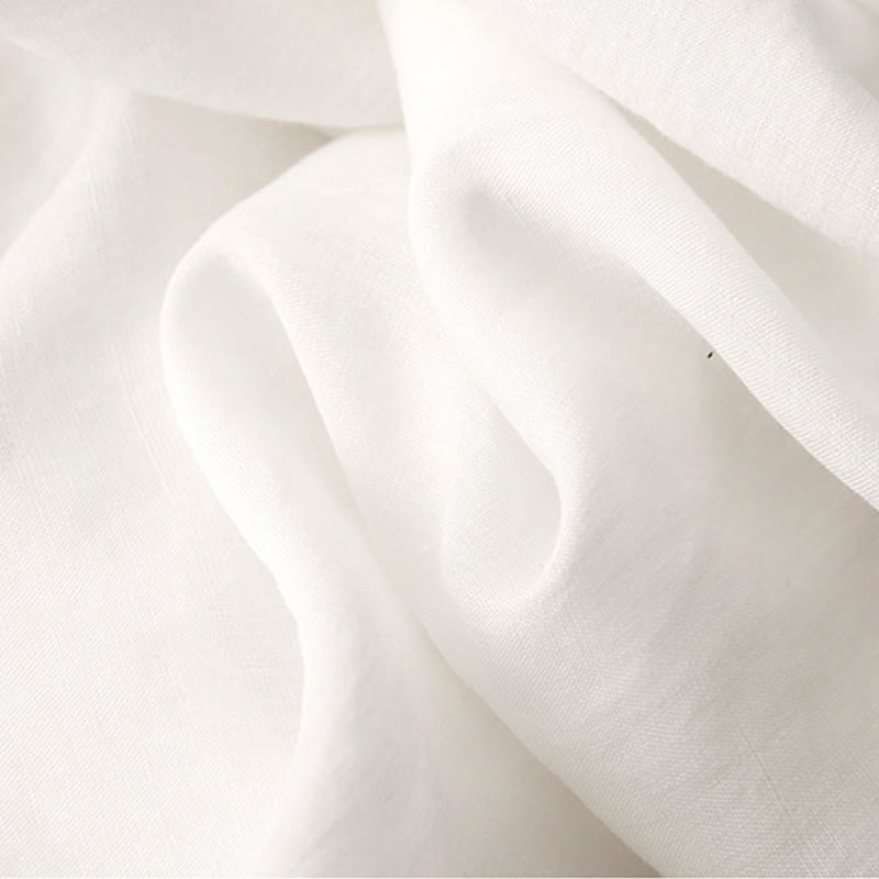 Breathable Cotton Linen Minimalist Daily Grounding Midi Dress