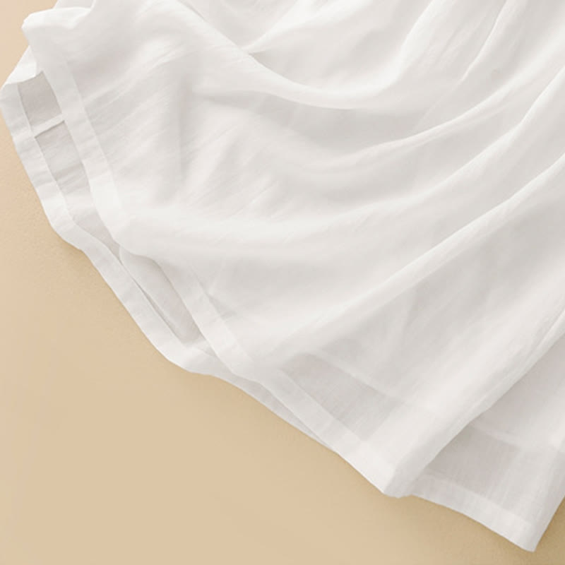 Breathable Cotton Linen Minimalist Daily Grounding Midi Dress