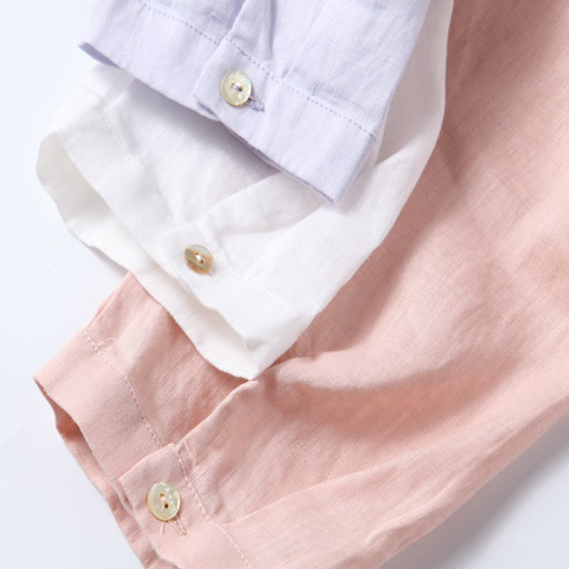 Tactile Cotton Linen Long-Sleeve Grounding Midi Dress
