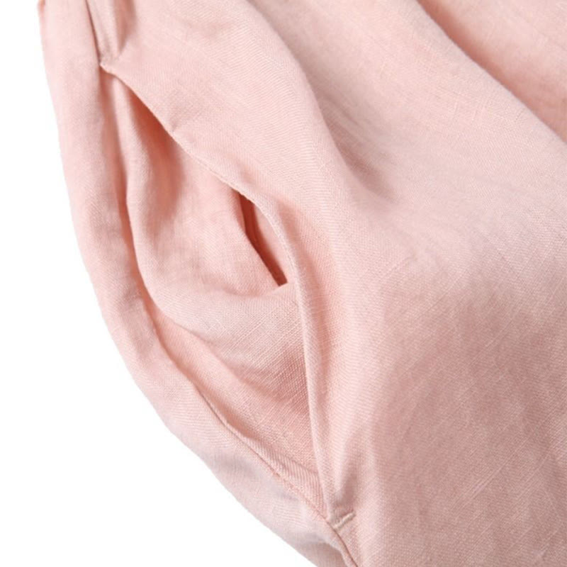 Tactile Cotton Linen Long-Sleeve Grounding Midi Dress