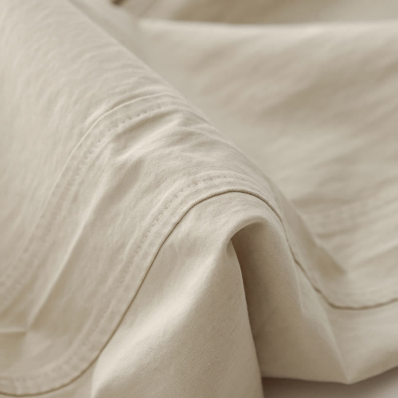 Spring Commute Solid Color High Waist Women's Wide Leg Cotton Linen Pants With Pockets