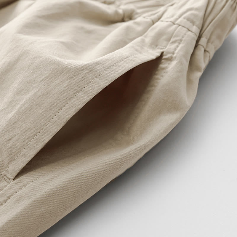 Spring Commute Solid Color High Waist Women's Wide Leg Cotton Linen Pants With Pockets