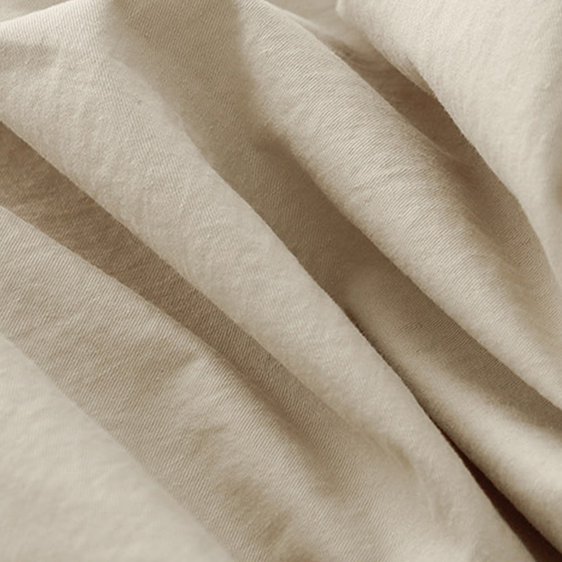 Spring Commute Solid Color High Waist Women's Wide Leg Cotton Linen Pants With Pockets