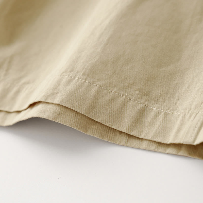 Spring Commute Solid Color High Waist Women's Wide Leg Cotton Linen Pants With Pockets