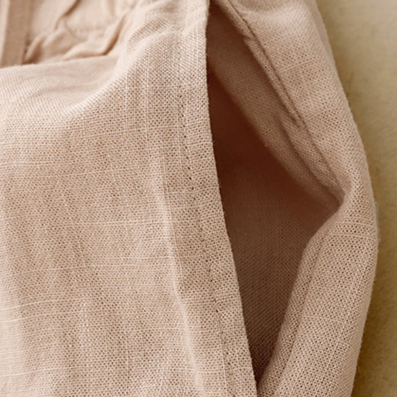 Breathable Cotton Wide-Leg Meditation Pants with Pockets