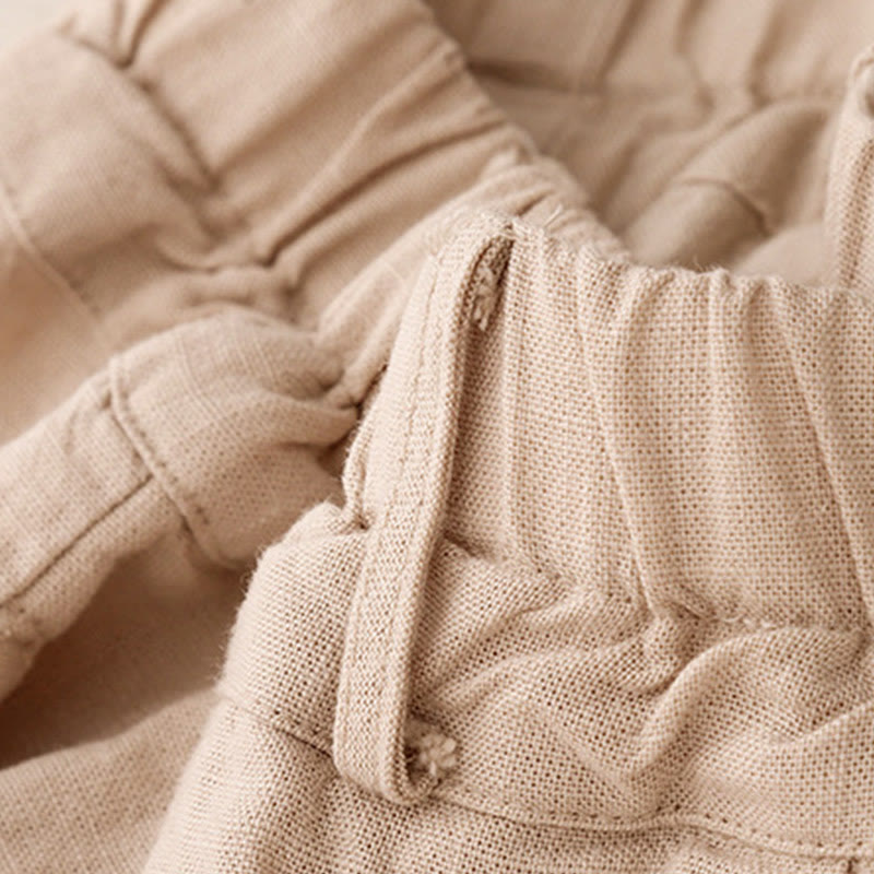 Breathable Cotton Wide-Leg Meditation Pants with Pockets