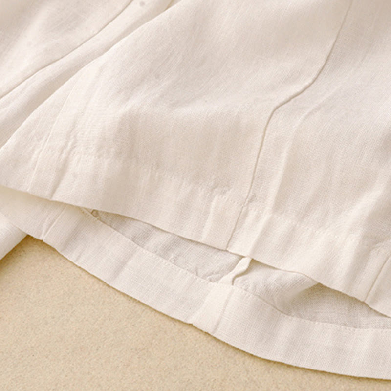 Breathable Cotton Wide-Leg Meditation Pants with Pockets
