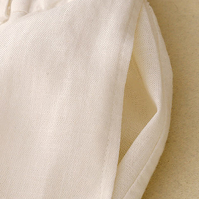 Breathable Cotton Wide-Leg Meditation Pants with Pockets