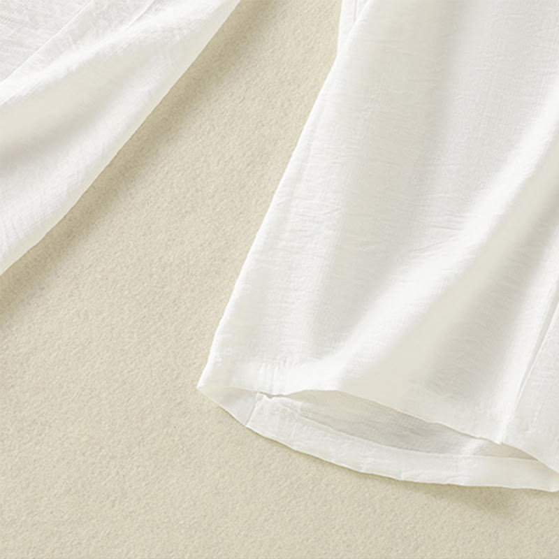 Tactile Cotton Linen Straight-Leg Mindful Movement Pants