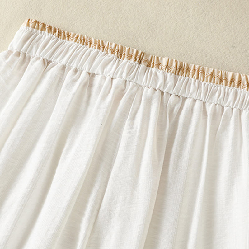Tactile Cotton Linen Straight-Leg Mindful Movement Pants
