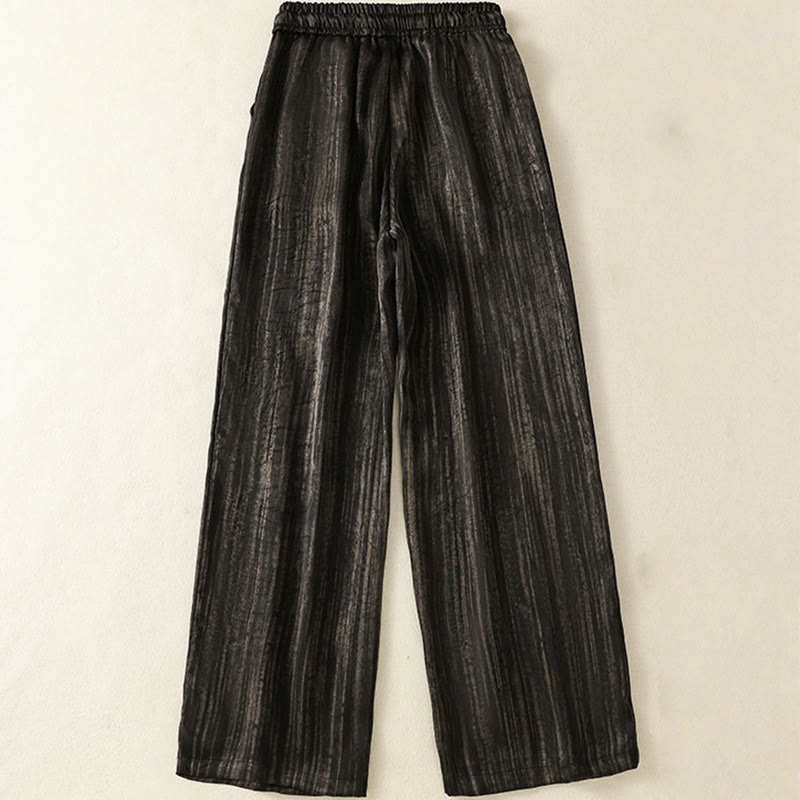 Linear Textured Straight-Leg Meditation Pants