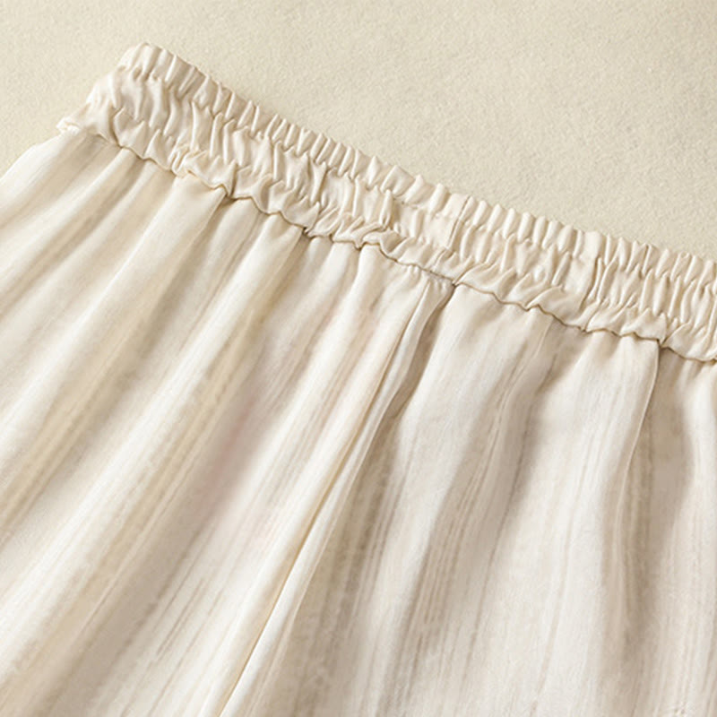 Linear Textured Straight-Leg Meditation Pants