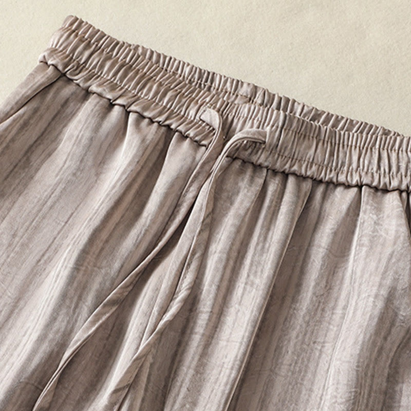 Linear Textured Straight-Leg Meditation Pants