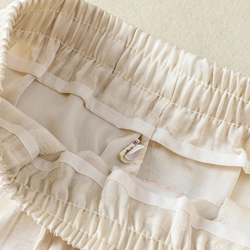 Linear Textured Straight-Leg Meditation Pants