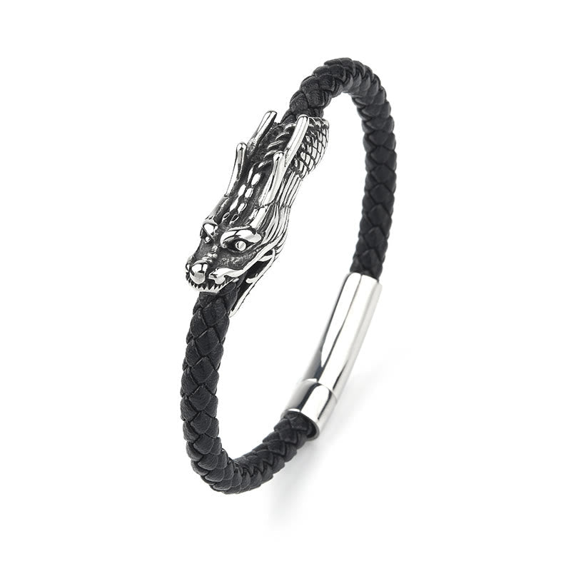 Dragon Leather Titanium Steel Strength Buckle Bracelet