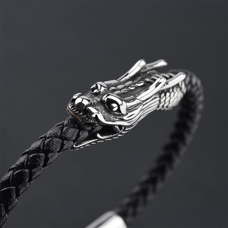 Dragon Leather Titanium Steel Strength Buckle Bracelet