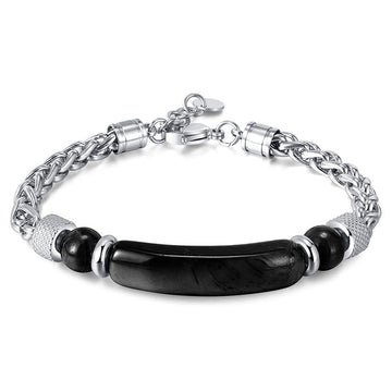 Black Obsidian Titanium Steel Strength Chain Bracelet
