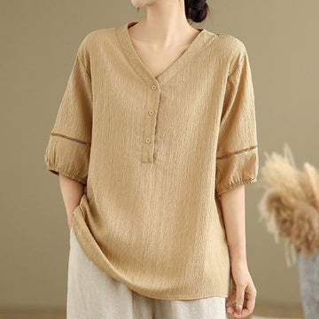Lightweight Breathable V-Neck Mindful Lounge Shirt