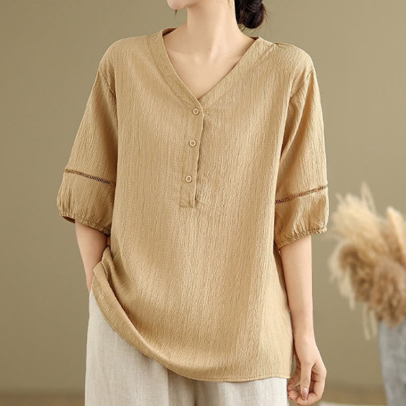 Lightweight Breathable V-Neck Mindful Lounge Shirt