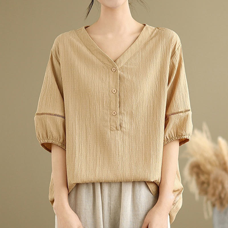 Lightweight Breathable V-Neck Mindful Lounge Shirt