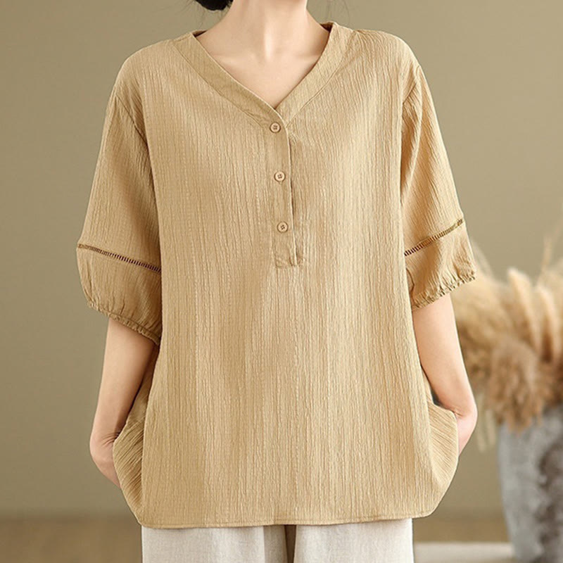 Lightweight Breathable V-Neck Mindful Lounge Shirt