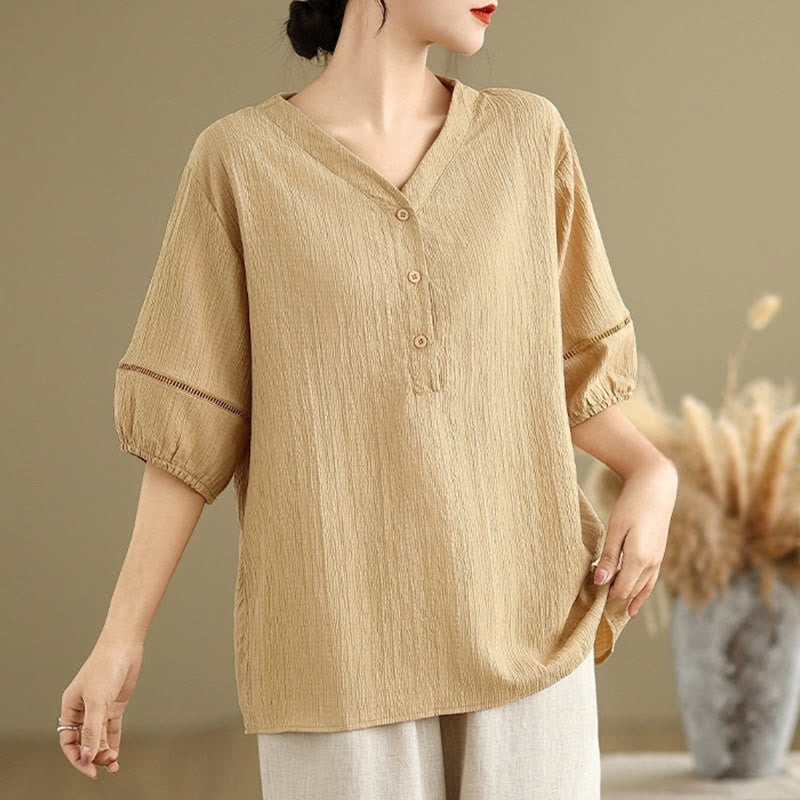 Lightweight Breathable V-Neck Mindful Lounge Shirt
