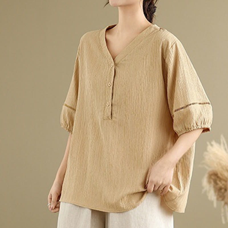 Lightweight Breathable V-Neck Mindful Lounge Shirt