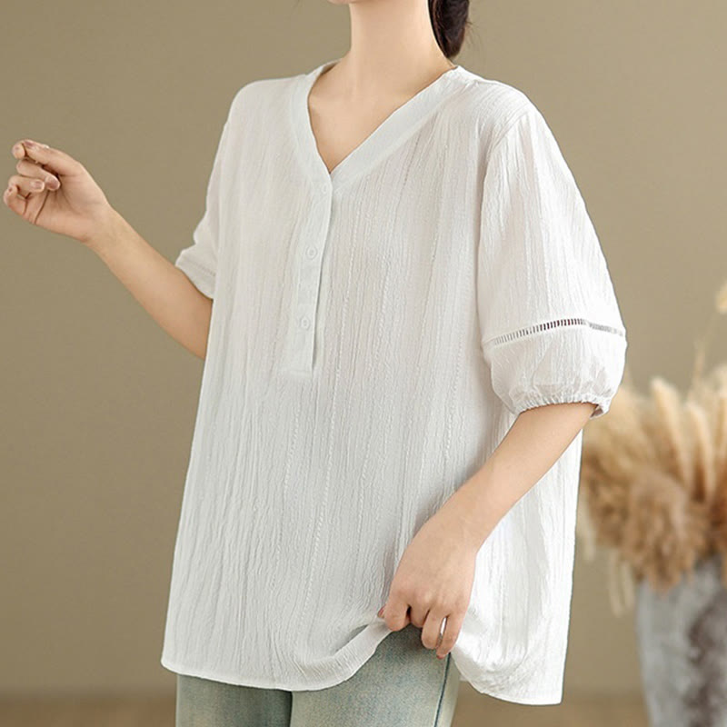 Lightweight Breathable V-Neck Mindful Lounge Shirt