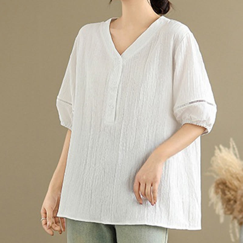 Lightweight Breathable V-Neck Mindful Lounge Shirt