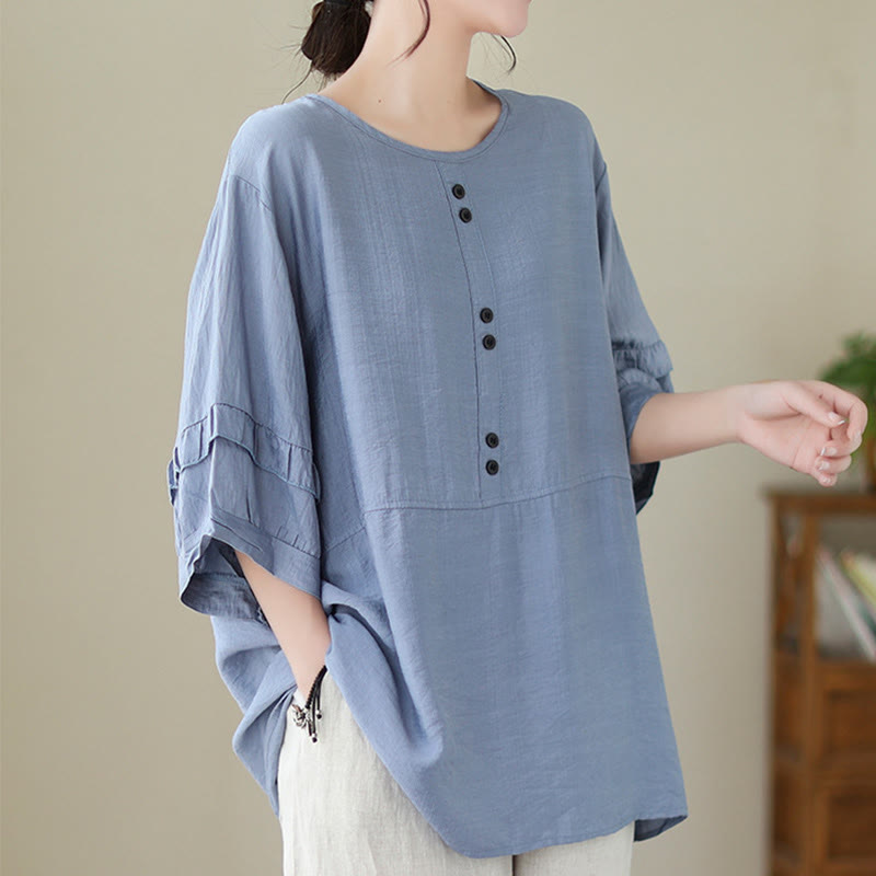 Casual Summer Plain Crew Neck Women's Polyester Short Sleeve T-shirt