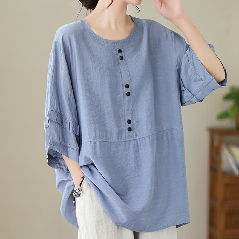 Casual Summer Plain Crew Neck Women's Polyester Short Sleeve T-shirt