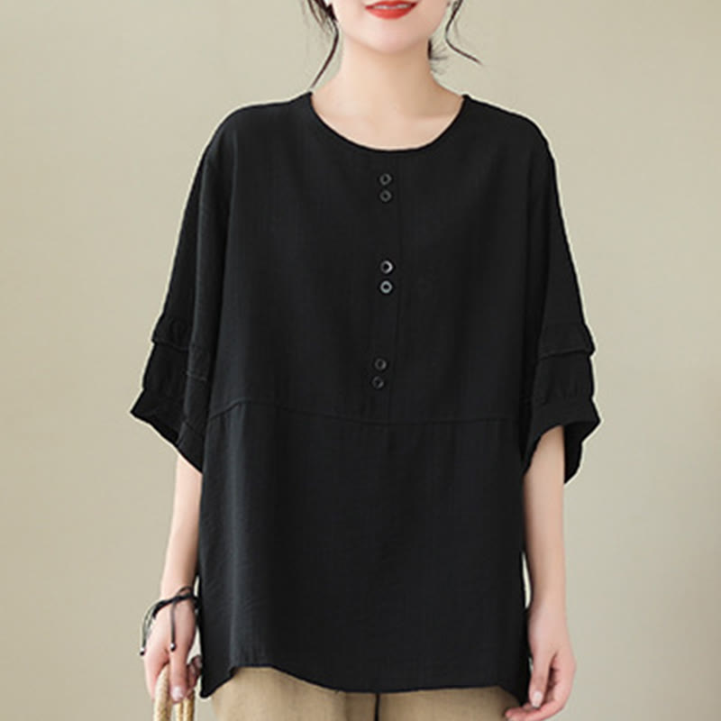 Casual Summer Plain Crew Neck Women's Polyester Short Sleeve T-shirt